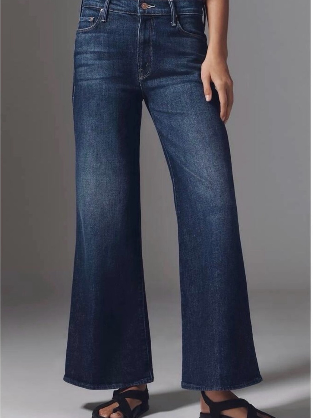 NWT Mother The Twisted Flood Women’s Jeans in Dark Blue Size 30